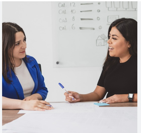 Mentor and student in a one-to-one planning session